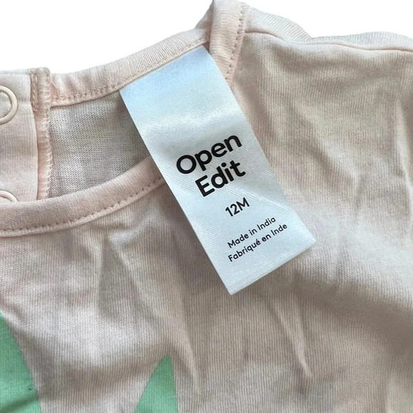 Open Edit Pink Creole Houseplant Print Tee 12 months - Picture 2 of 2